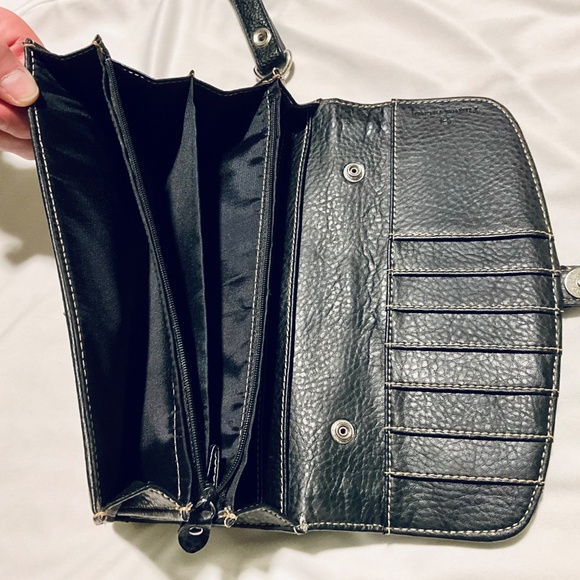 Etienne Aigner Black Wallet/Wristlet/Purse with Buckle - 9 inches - Picture 4 of 5